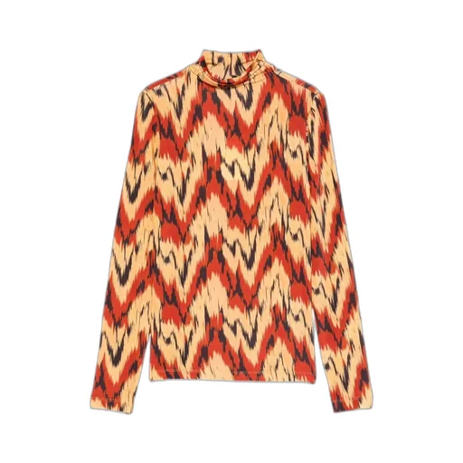 High-Neck Patterned T-Shirt