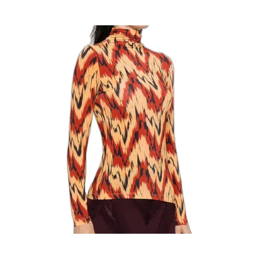 High-Neck Patterned T-Shirt