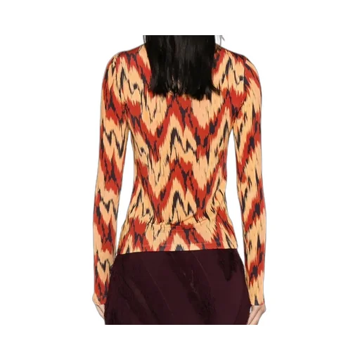 High-Neck Patterned T-Shirt