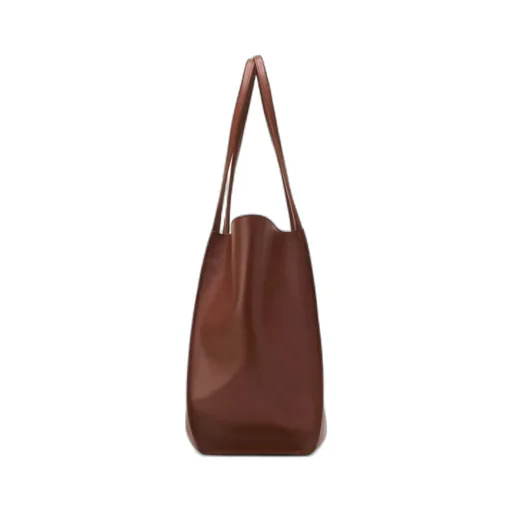 Leather Clasp-Closure Tote Bag