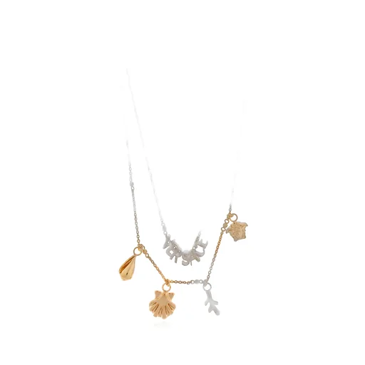Versace Logo Lettering Charms Necklace