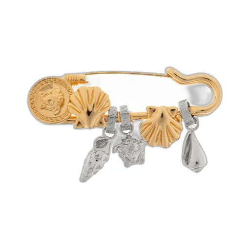 Versace Two-Toned Charms Brooch