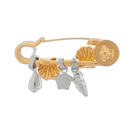 Versace Two-Toned Charms Brooch
