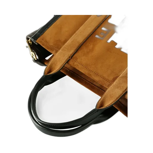 The Medium Suede Leather Blocked Tote Bag