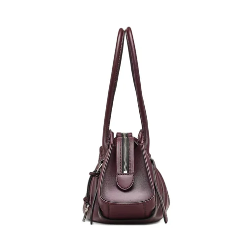 The Cristina Ruched Leather Shoulder Bag