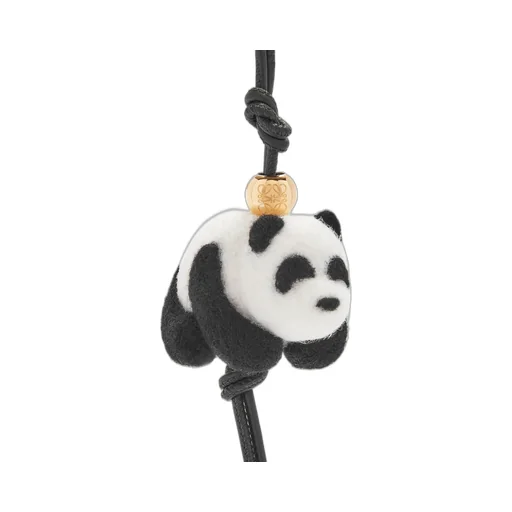 Panda Charm In Felt And Calfskin