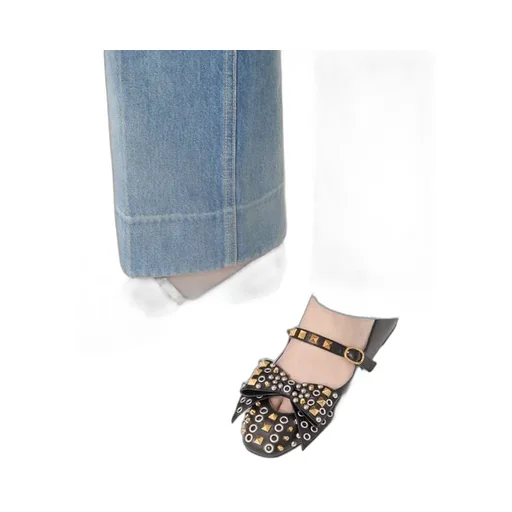 Valentino Garavani Rockstud Bowow Slip-On Ballerina Shoes