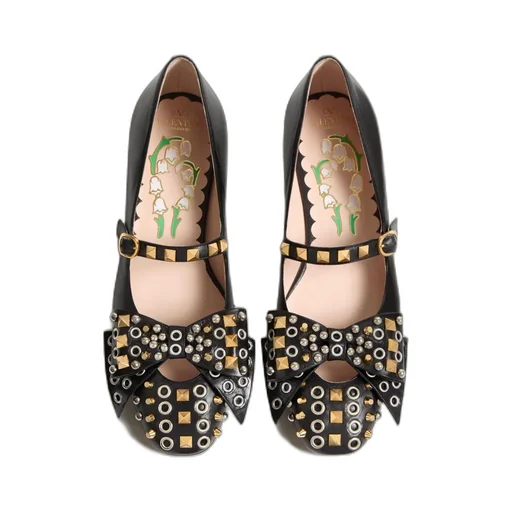 Valentino Garavani Rockstud Bowow Slip-On Ballerina Shoes