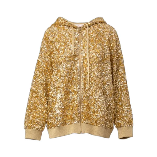 Sequinned Zip-Up Hoodie