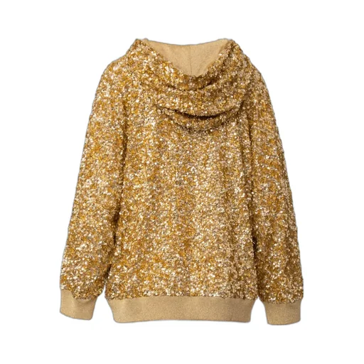 Sequinned Zip-Up Hoodie