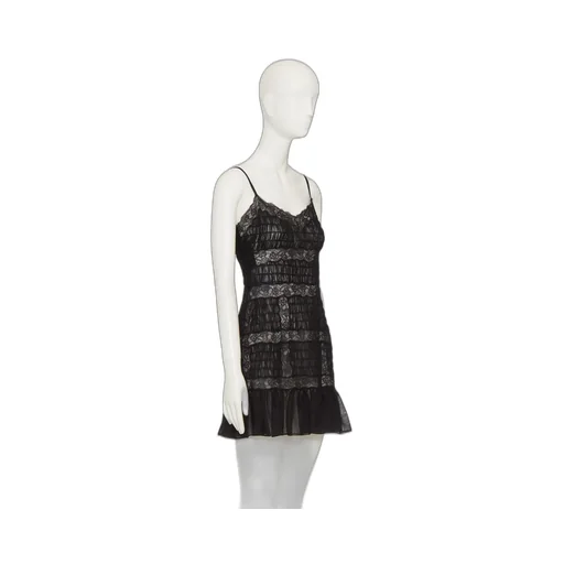 Lace-Trim Ruffled Dress