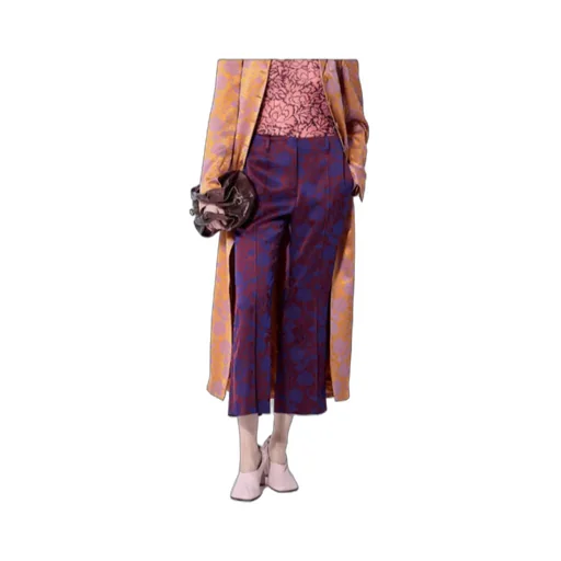 Dries Van Noten Jacquard Cropped Pants
