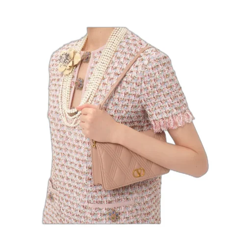 Valentino Quiltie 67 Foldover Top Mini Shoulder Bag