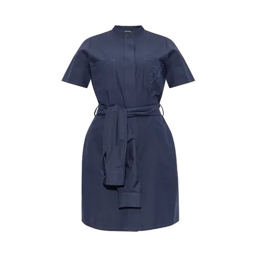 Emporio Armani Logo Embroidered Mini Dress