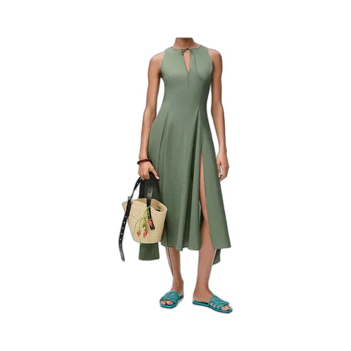 Loewe Sleeveless Wrap Midi Dress