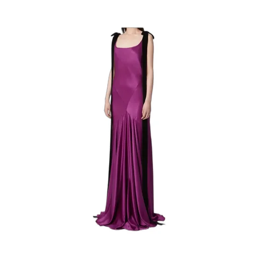 Satin-Finish Maxi Dress