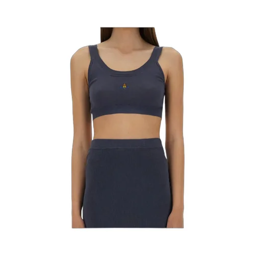 Vivienne Westwood Logo Embroidered Cropped Top