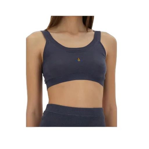 Vivienne Westwood Logo Embroidered Cropped Top