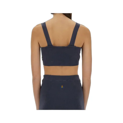 Vivienne Westwood Logo Embroidered Cropped Top