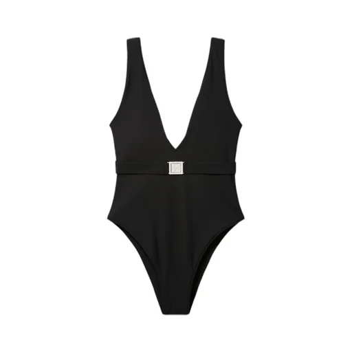 V-Neck Belted Swimsuit
