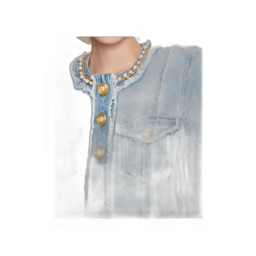 Balmain Embellished Trim Denim Jacket