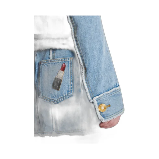 Balmain Embellished Trim Denim Jacket