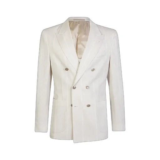 Eleventy Striped Double-Breasted Blazer