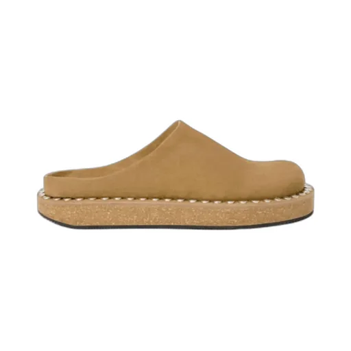 Rivet Mule In Calfskin Suede