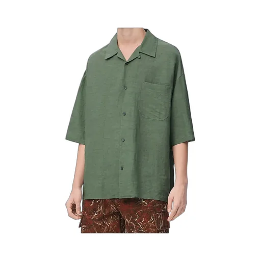 Short Sleeve Shirt In Viscose And Linen