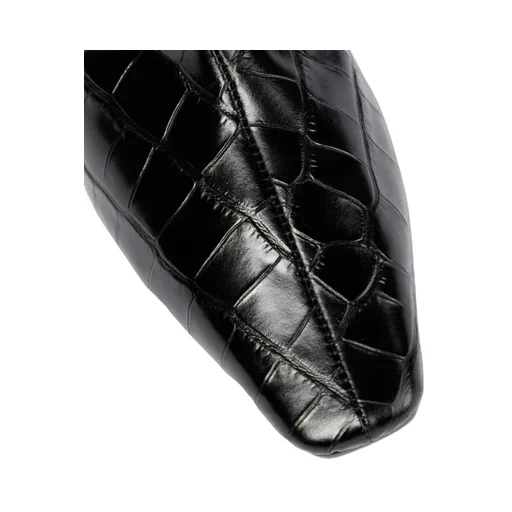 50Mm Croc-Embossed Leather Knee-High Boots