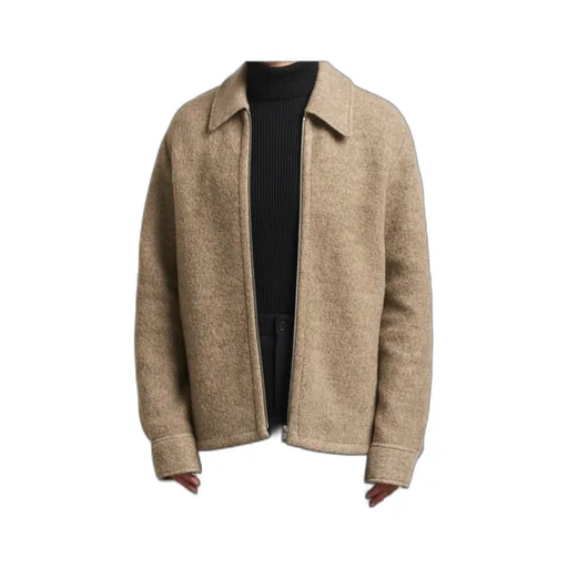 Zip-Fastening Collared Wool Jacket