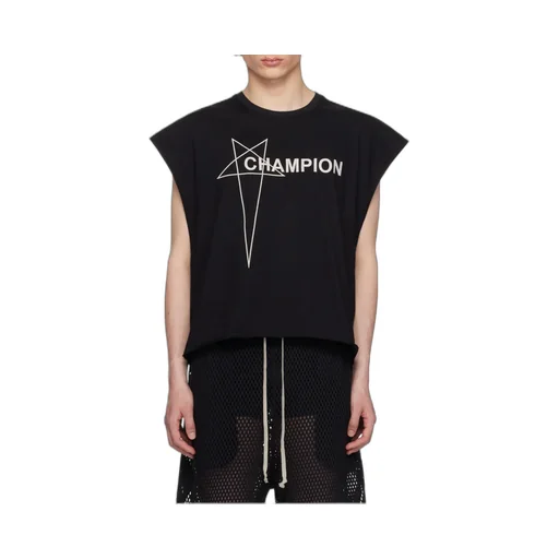 Rick Owens X Champion Logo Detailed T-Shirt