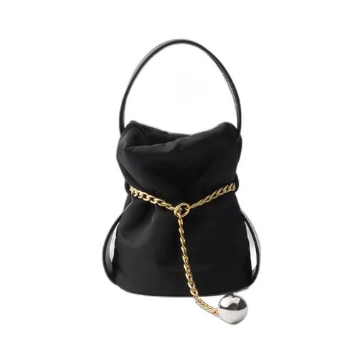 Prada Petit Sac Noir Mini Re-Nylon And Nappa Leather Bucket Bag