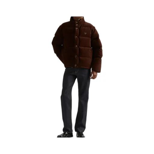 Prada Triangle-Logo Button-Up Jacket