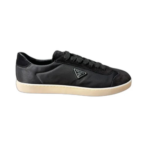Prada Logo Plaque Lace-Up Sneakers