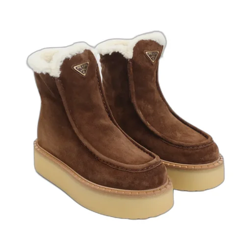 Prada Round-Toe Ankle Boots