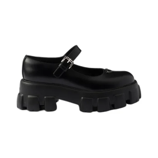 Prada Triangle-Logo Flat Shoes