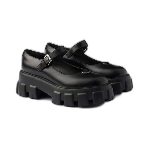 Prada Triangle-Logo Flat Shoes