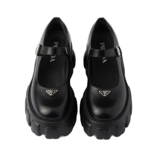 Prada Triangle-Logo Flat Shoes