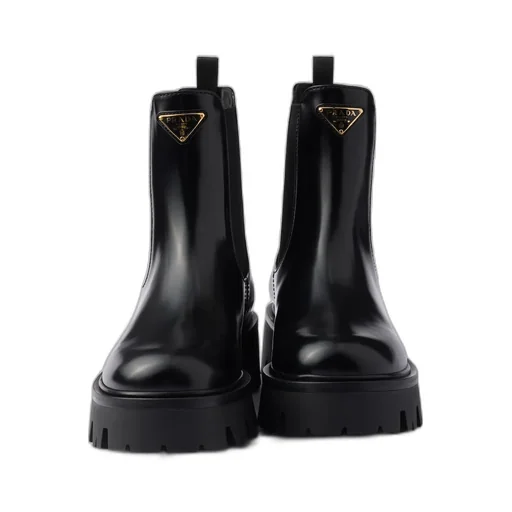 Prada Logo Plaque Slip-On Chelsea Boots