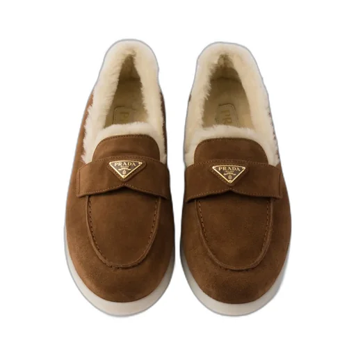 Prada Logo Plaque Slip-On Loafers