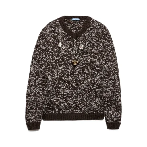 Prada Pendant-Detailed Crewneck Jumper