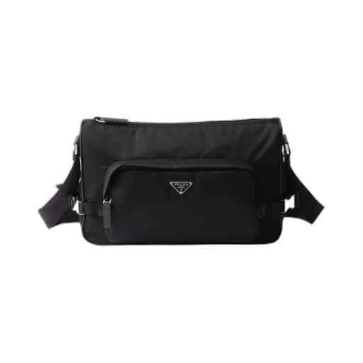 Large Re-Nylon And Saffiano Leather Shoulder Bag