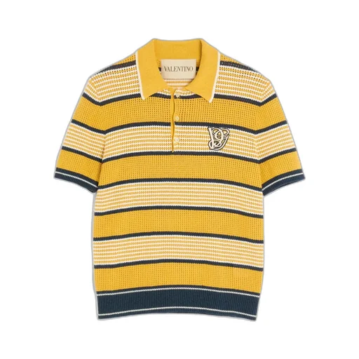 Long-Sleeved Linen And Cotton Polo Shirt With Vg Patch