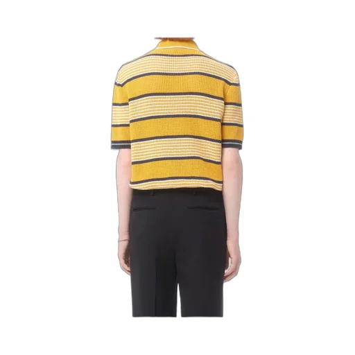 Long-Sleeved Linen And Cotton Polo Shirt With Vg Patch