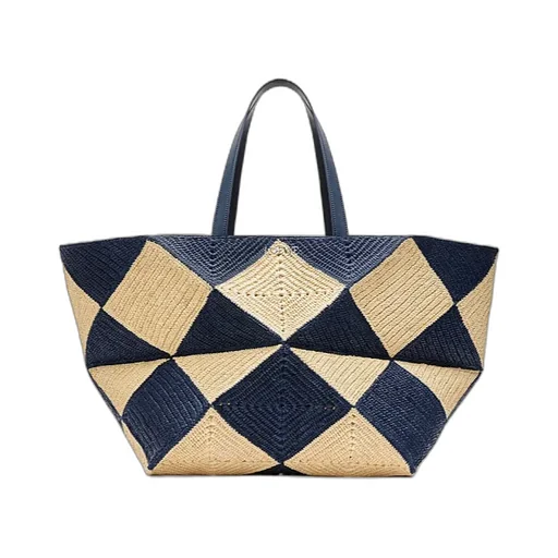 Xxl Puzzle Fold Tote In Raffia