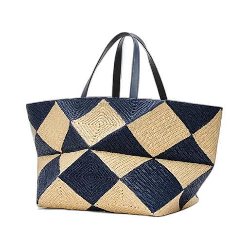 Xxl Puzzle Fold Tote In Raffia