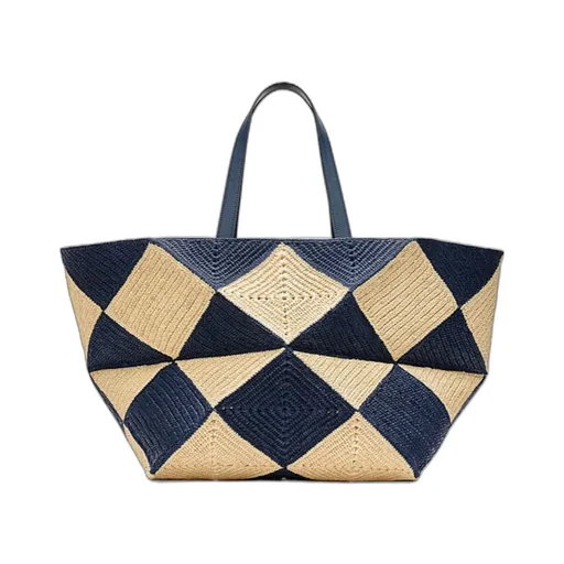 Xxl Puzzle Fold Tote In Raffia