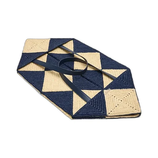 Xxl Puzzle Fold Tote In Raffia
