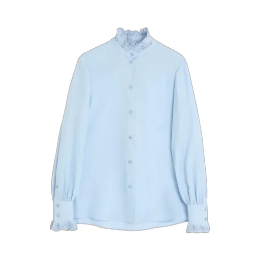 Embroidered Shirt In Shirting Linen
